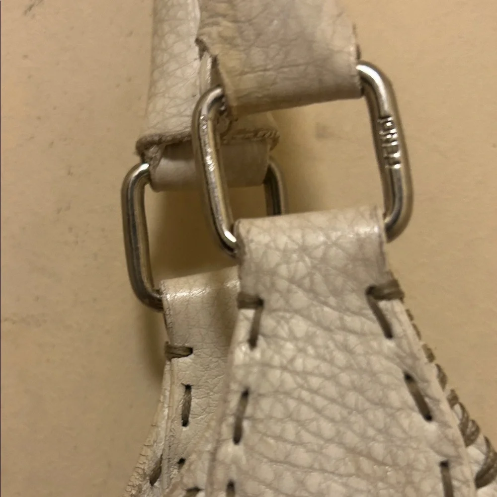 Fendi selleria authentic 925 vintage pebble leather vintage Cream Handbag - Picture 6 of 15